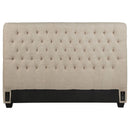 Chloe Upholstered Queen Panel Headboard Oatmeal