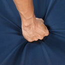 5 Pieces Outdoor Patio Furniture Set with Pet House Cool Bar and Retractable Side Tray, Rattan Wicker Patio Swivel Rocking Chairs Set of 2 with Ottomans for Backyard, Porch, Balcony, Navy Blue