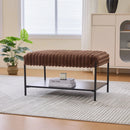 Upholstered Ottoman Coffee Table Foot Rest With Open Storage by Unique Piece Furniture