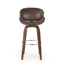 Lumos Mid Century Modern Upholstered Swivel Barstool by HouseOfZazla