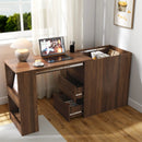 Computer Desk with Drawers, Modern Corner Home Office Storage with Extendable Table by HouseOfZazla