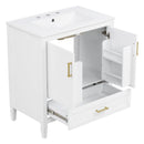 Elegant Fluted Bathroom Vanity With Sink, Soft Close Doors & Drawer by HouseOfZazla