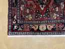 3' 4" X 9' Antique Handmade Wool Rug Runner Floral Organic Dyes Red Nice