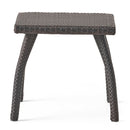 Luminant Outdoor Side Table With Iron Frame - Brown