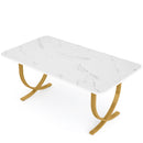 Executive Office Computer Desk For Home Office - White / Gold by HouseOfZazla