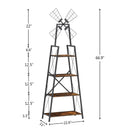 4-Tier Narrow Book Shelf, Bookcase for Home Office, Living Room, Bedroom, Kitchen, Rustic Brown and Black