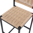 Kitchen Bar Stools with Footrest Set of 2 Paper Rope Weave Dining Chairs by HouseOfZazla