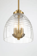 Ember - 3 Candle Lights Chain Pendant - Clear / Gold