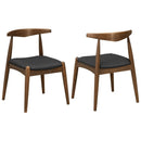 5 Piece Dining Set With 1 Table And 4 Upholstered Chairs - Walnut / Black by HouseOfZazla