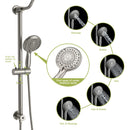 Shower System With 5 Function Rain Hand Shower And Slide Bar Combo
