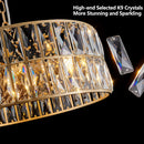 18' Golden Modern Crystal Drum Chandelier - 6-Light Pendant Lighting