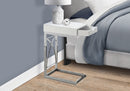 Accent Table, C-Shaped Glossy Contemporary & Modern - White by HouseOfZazla