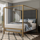 Modern Gold Metal Canopy Bed