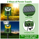 Solar Ultrasonic Animal Repeller with Flame Light USB Charge Motion Sensor Animal Repellent Chaser IP55 Waterproof Dog Raccoon Fox Skunk