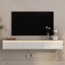Floating TV Stand with LED Lights & Power Outlet