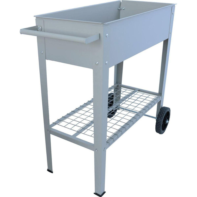 Aveyas Mobile Metal Raised Garden Bed Cart with Legs, Elevated Tall Planter Box with Wheels for Outdoor Indoors House Patio Backyard Vegetables Tomato DIY Herb Grow (Gray)