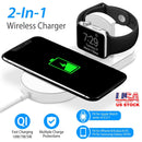 10W Qi Wireless Charger Watch Charger 2-in-1 Wirless Charging Pad for Apple Watch 4/3/2/1/ iPhone X/XS/8