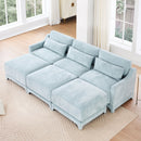Stylish Sofa With Ottoman And Lumbar Pillows, Ergonomic Design by HouseOfZazla