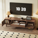 TV Stand for 75" TVs with Soft-Closing Doors and Drop-Down Cabinet by HouseOfZazla