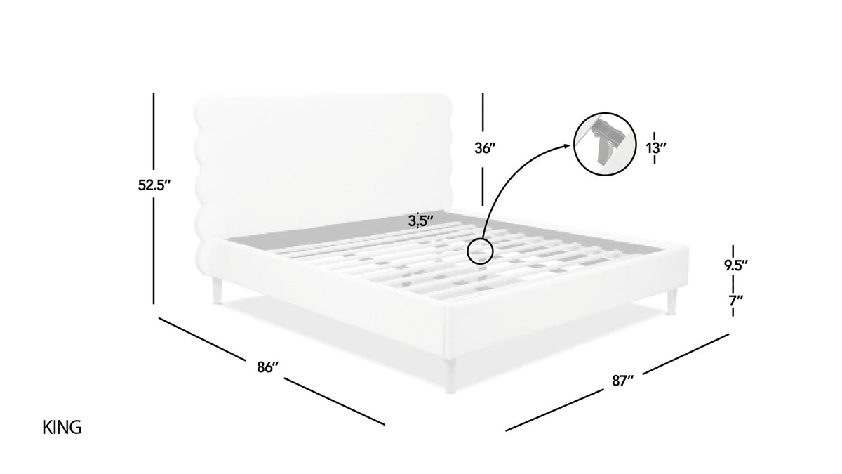 Stockholm - Modern Wavy Headboard Platform Bed, photo 18 of 30