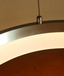 Edge-Lit 16"W 1-Light Round LED Ribbon Chandelier Light Fixture Brushed Nickel Finish by LampsUSA