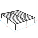 Heavy Duty Queen Size Bed Frame With Quiet Support - Black by HouseOfZazla
