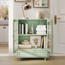 Minimalist Buffet Cabinet With Double Glass Doors And Drawer by HouseOfZazla