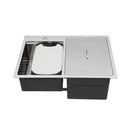 Outdoor Double Bowl Drop In Sink With Workstation - Brushed Nickel by HouseOfZazla