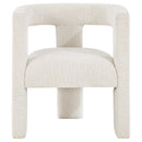 Verda - Upholstered Accent Side Chair In Soft With Rounded Open Back And 3 Leg Base - White