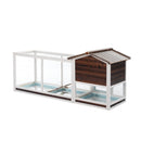 Outdoor Multi-Level Fir Wood Rabbit Hutch