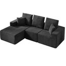 Modular Sectional Sofa With Chaise, L Shaped Cloud Couch With Deep Seat, Sectional Couches For Living Room - Black by HouseOfZazla