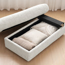 Oversized Chaise Lounge Indoor Rabbit Fur Sofa Bed With Storage Ottoman And Armrests Cup Holders With Deep Seat by HouseOfZazla