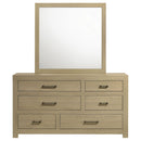 Hendricks 6-drawer Bedroom Dresser and Mirror Light Oak