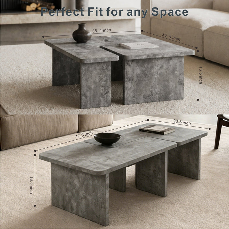 Modular Concrete Coffee Table Set of 2, photo 4 of 10