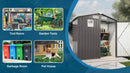 6X3.5FT Compact Metal Outdoor Storage Shed with Peaked Roof and Lockable Door, Gray, by Montret