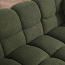 87.4 length, 35.83" deepth, human body structure for USA people, marshmallow sofa,boucle sofa, 3 seater, OLIVE GREEN BOUCLE