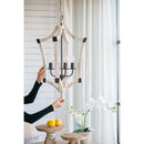 4 Light Chandelier, Hanging Light Fixture With Adjustable Chain For Kitchen, Bulb Not Included - Cream by HouseOfZazla