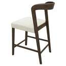 Solid Rubber Wood Counter Stools (Walnut + Beige) Set of 2 by HouseOfZazla