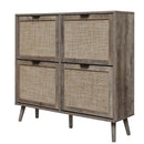 4 Door Shoe Rack, Freestanding Modern Shoe Storage Cabinet