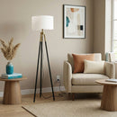 Sway - Floor Lamp With On / Off Switch Triple Legs Shade - Black / Gold / White by HouseOfZazla