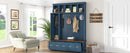 U-Can Entryway Hall Tree with Coat Hooks, Shoe Bench & Drawer Storage Cabinet