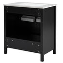 Bathroom Vanity With Sink And Ample Storage, Rectangular Undermount Sink - Black by HouseOfZazla