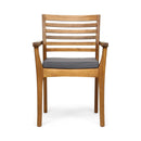 Outdoor Dining Chair With Slat Back And Acacia Wood Frame (Set of 2) - Gray / Teak