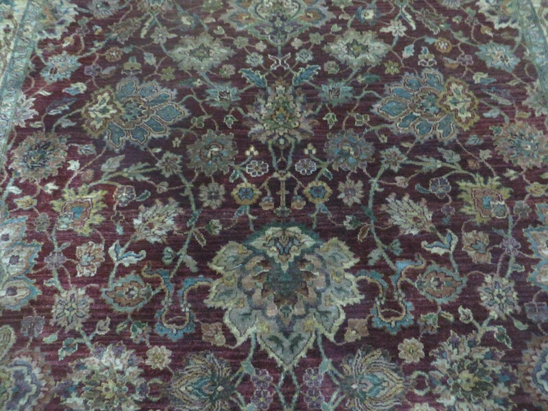 6' X 9' Handmade India Floral Oriental Wool Rug Carpet Tea Wash Red Hand Knotted