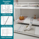 Bunk Bed For Kids, Convertible Frame With Ladders & Guardrail by HouseOfZazla