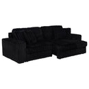 Clifford - Upholstered Dual Power Chaise Sofa - Black by HouseOfZazla
