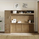 Full Size Murphy Bed With Wardrobe, Drawers, And Open Shelves - Wood by HouseOfZazla