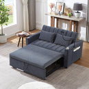 Convertible Sofa Bed Loveseat Sofa With Three USB Ports, Two Side Pockets, Two Cup Holders And 360° swivel Phone Holder For Living Room by Unique Piece Furniture