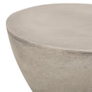 Outdoor Lightweight Concrete Side Table, Light Gray by HouseOfZazla