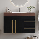 36" Floating Bathroom Vanity with Ceramic Sink and Faux Marble Top